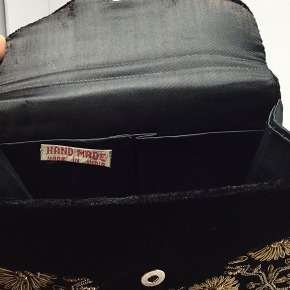 Vintage Indian Handmade Jades Embellished With Metallic Gold Details Purse - Picture 12 of 14